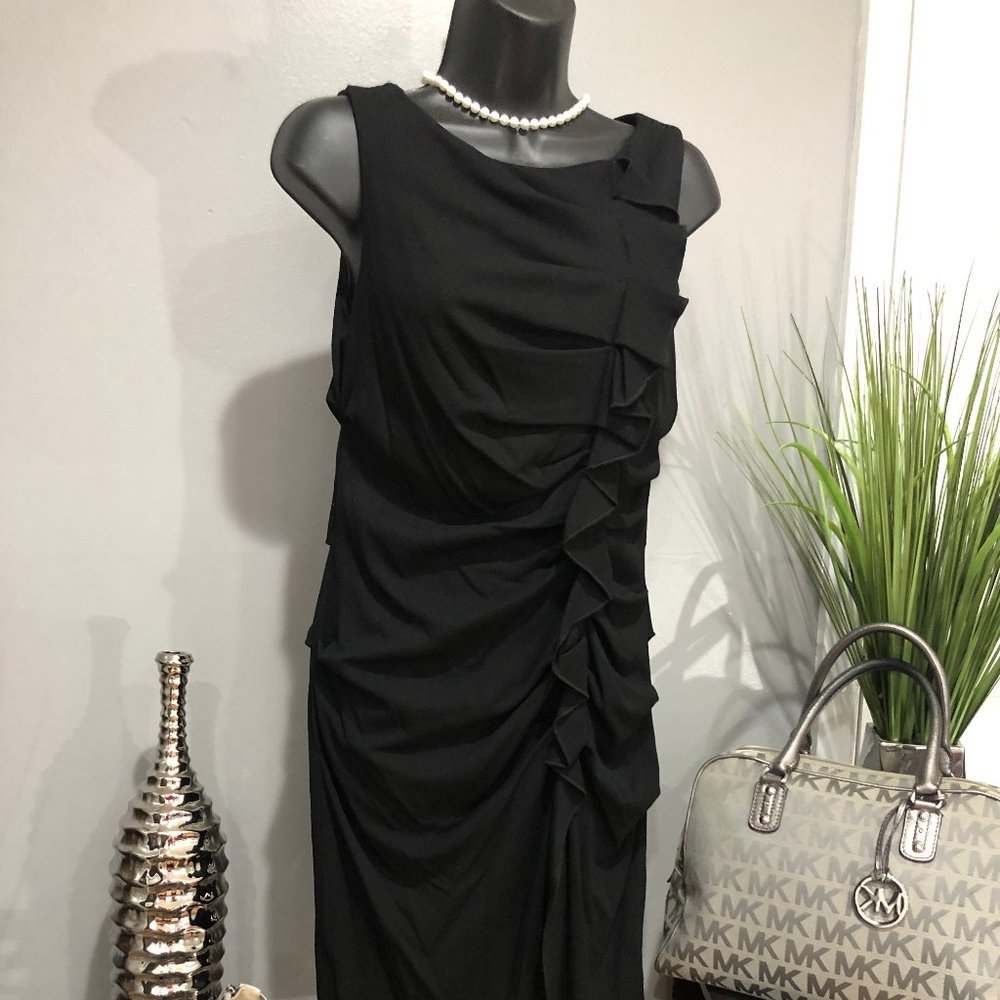 STYLISH BLACK RUFFLE DRESS - Picture 4 of 7